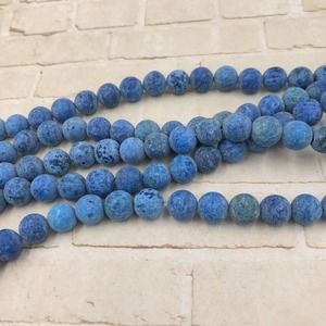 Blue Agate Beads Jewelry Making Supplies